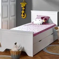 Tiroir De Lit Bois Blanc 90x190 Cm Home Kid -Repose Lit Soldes Boutique tiroir de lit bois blanc 90x190 cm home kid 3700429606438 216187