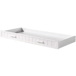 Tiroir De Lit Cabane 90x190 Cm Pin Massif Laqué Blanc Erik