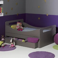 Tiroir De Lit Gigogne Enfant Taupe Junior Provence 190 Cm -Repose Lit Soldes Boutique tiroir de lit gigogne enfant taupe junior provence 190 cm 216444