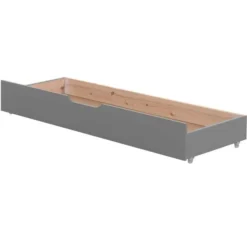 Tiroir Lit Bébé 60x120 Cm Pin Massif Gris Jeep