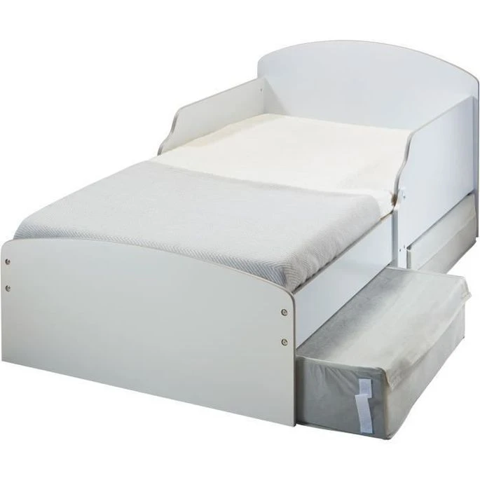 Lit Pour Enfants En Bois Blanc Avec 2 Bacs De Rangement 5 Lit Pour Enfants En Bois Blanc Avec 2 Bacs De Rangement – Image 3