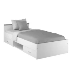 Lit Enfant Contemporain Blanc Mat - L 90 X P 200 Cm