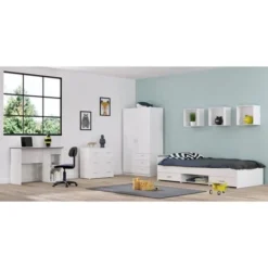 Lit Enfant Contemporain Blanc Mat - L 90 X P 200 Cm -Repose Lit Soldes Boutique zodiac lit enfant contemporain blanc mat l 90 x p 200 cm 3480940174622 560030